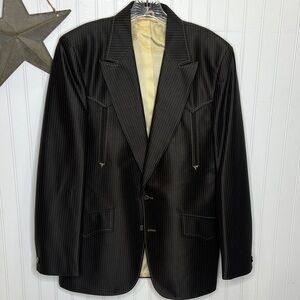 Lasso Western Pinstripe Men's Suit Jacket Size 44